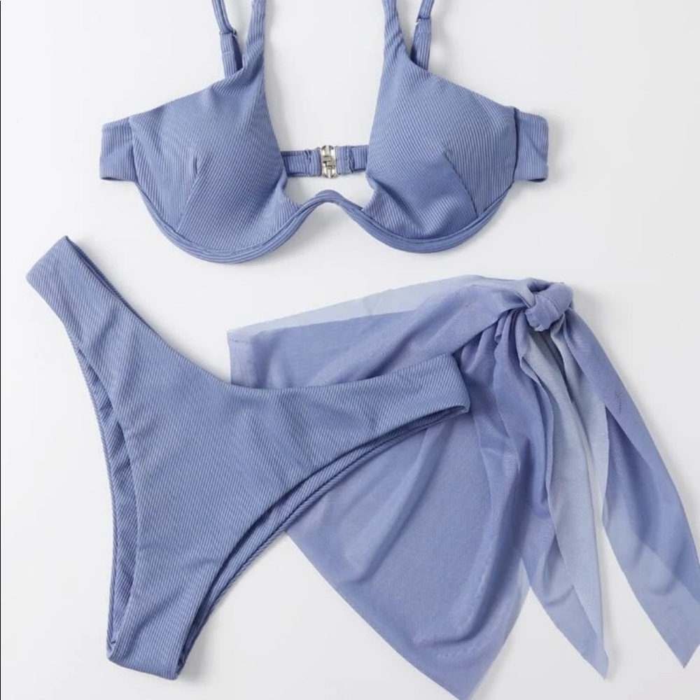 3 piece bikini and cover up set size s